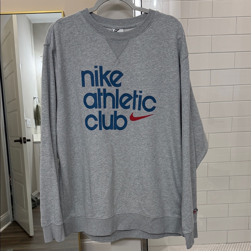Nike Athletic Club Gray Crewneck Sweater
